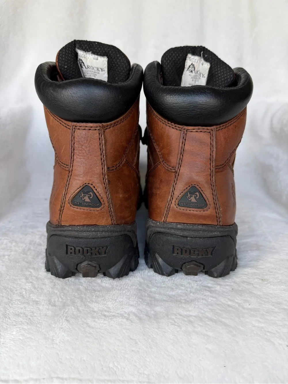 Rocky Waterproof Steel Toe Work Boot Men's Brown Leather Lace-Up Outdoor - 10.